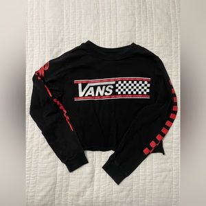 Vans off the wall long sleeved cropped shirt